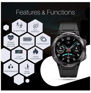 Portronics YOGG Kronos Alpha Smart Watch with Fitness Tracker, Heart Rate Monitor, Call & SNS Reminders, 12 Sports Modes, 5ATM Waterproof & Dust Resistant (Black)