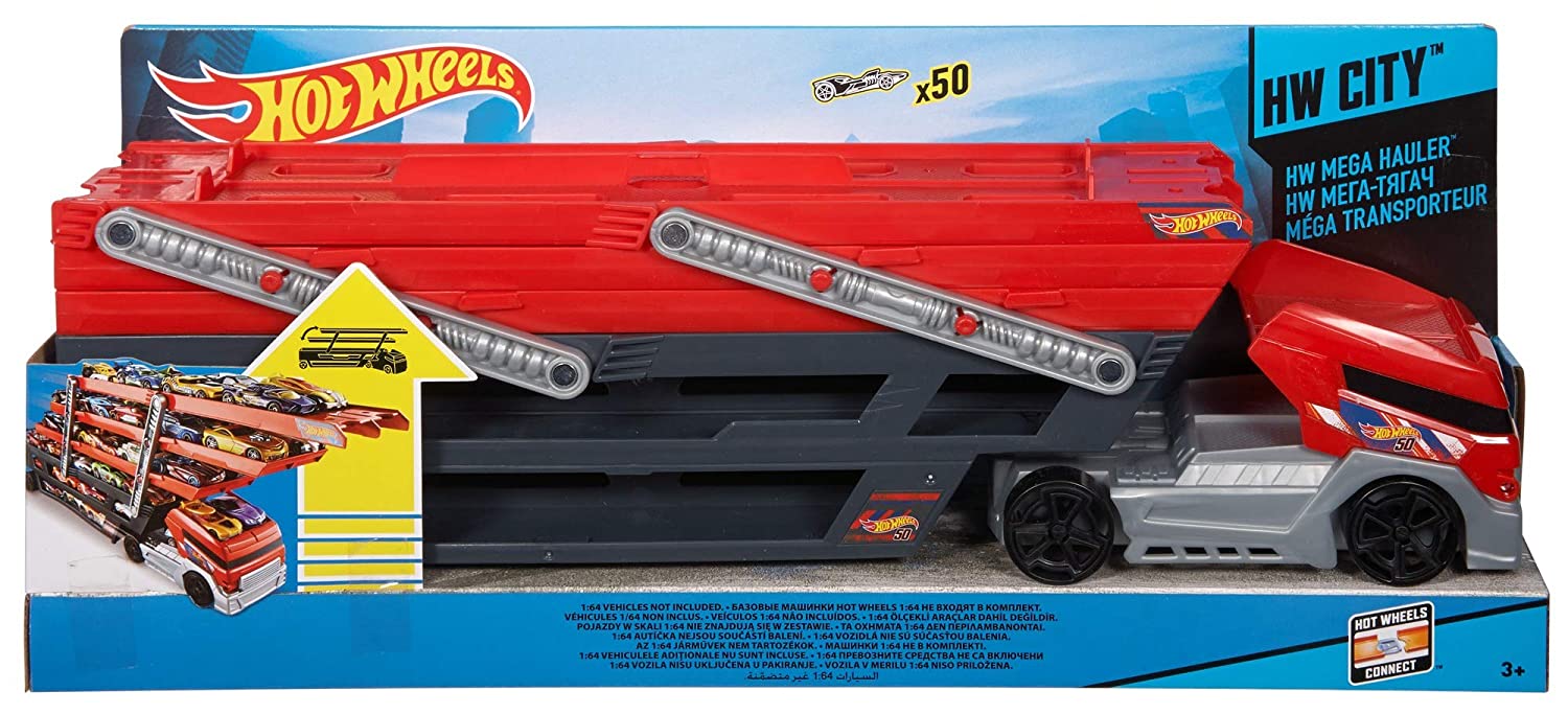 Hot Wheels Mega Hauler with 6 Expandable Levels, Stores up to 50 1